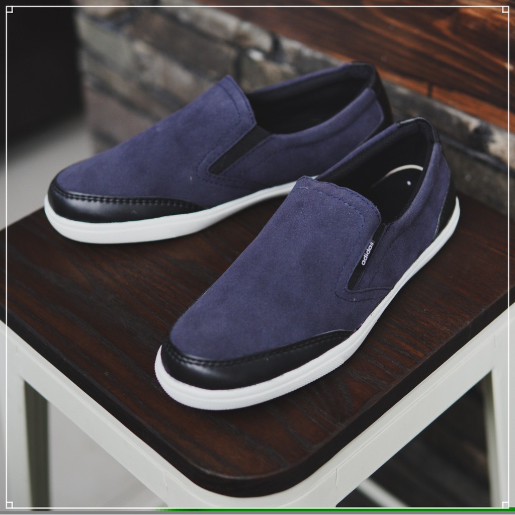 sepatu kasual pria slip on adidas advantage murah slop pria santai