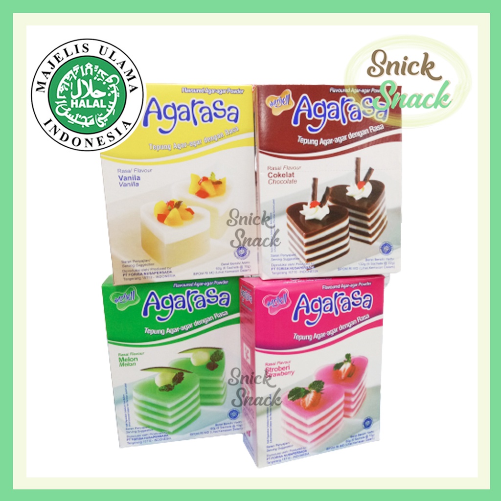 

Agarasa Agar Agar Sachet Rasa Coklat Vanilla Stroberi dan Melon