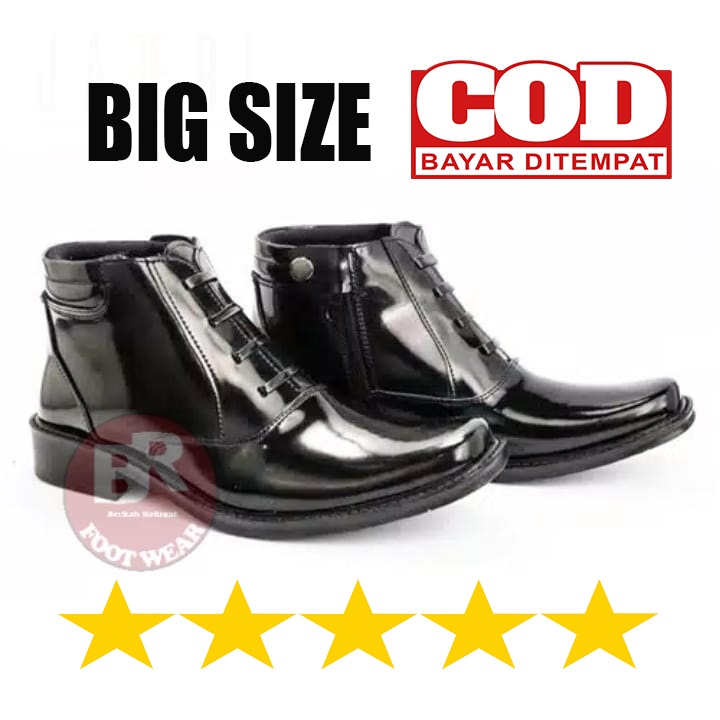 Big Size Sepatu Pdh Pria Jumbo 44 Sepatu Pdh Dinas TNI POLRI Satpam Security Mengkilap Mengkilat Res