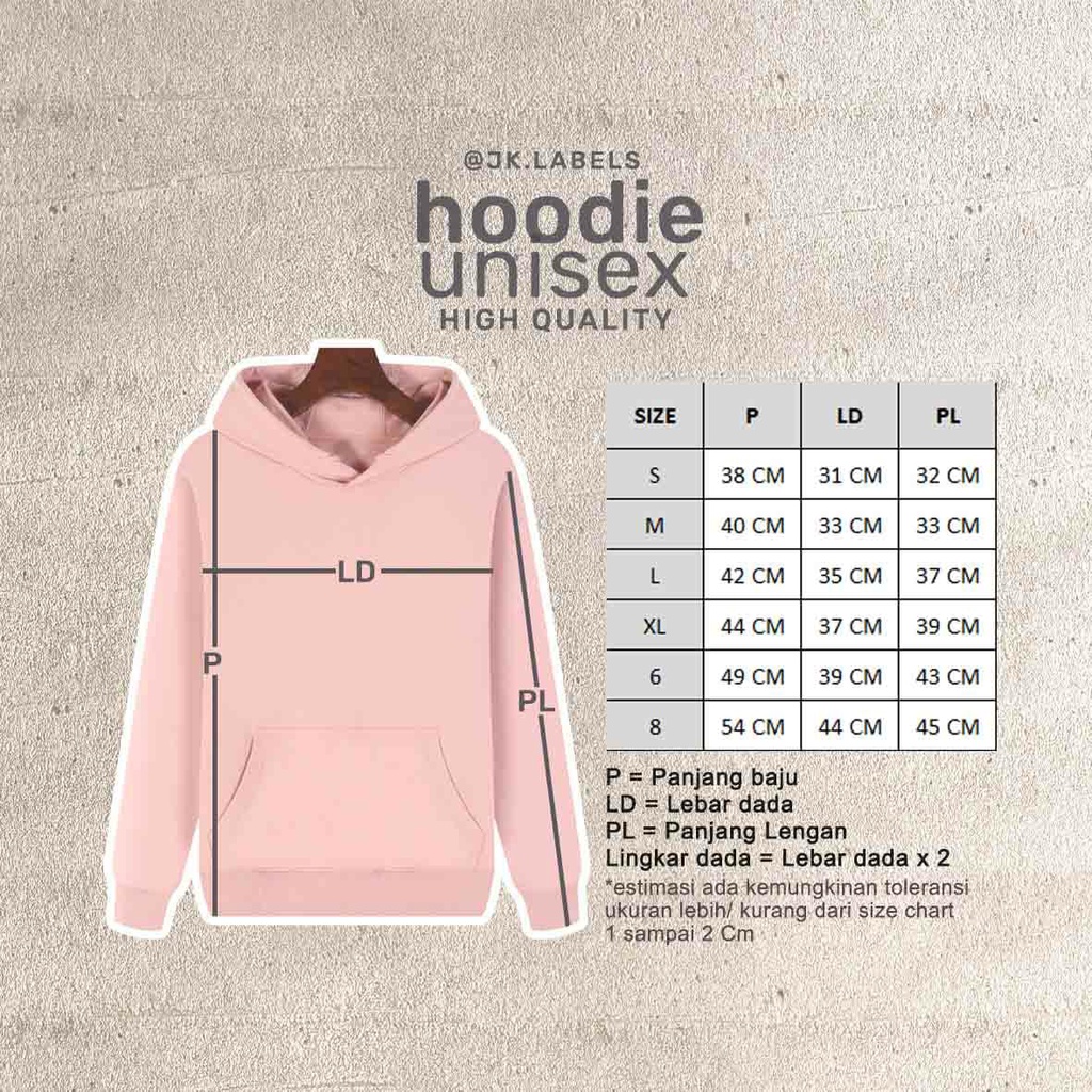 JK Labels Hoodie Anak Unisex 1-8 Tahun - Hoodie Anak/Jaket anak