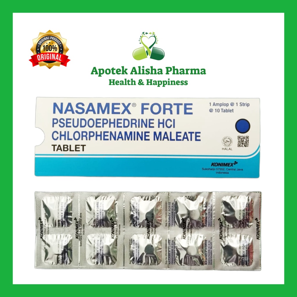 NASAMEX FORTE Strip 10 Tablet - Nasamex Forte Tablet Obat Flu Pilek Alergi Hidung Tersumbat Meler Bersin Bersin / Nasamek Forte Tablet