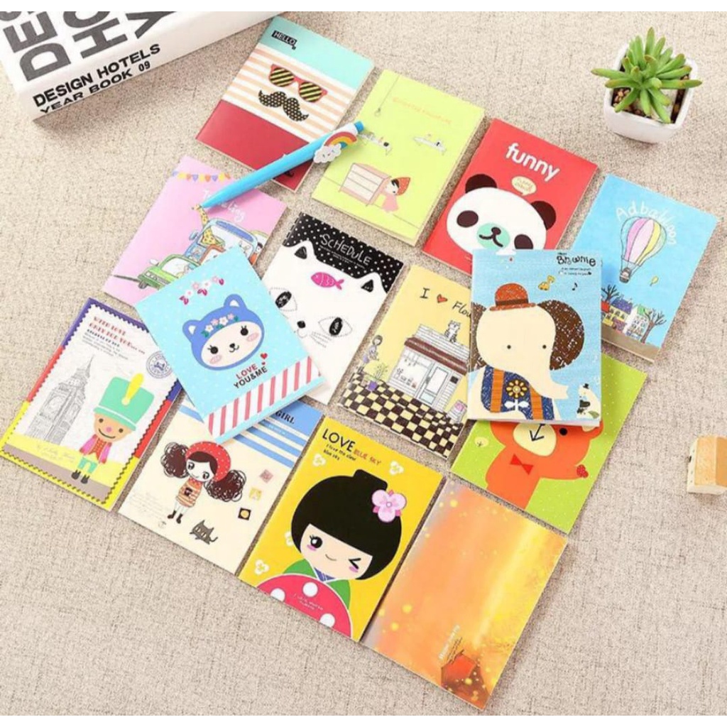 BUKU TULIS MINI MOTIF KARTUN / NOTE BOOK MINI CARTOON RANDOM