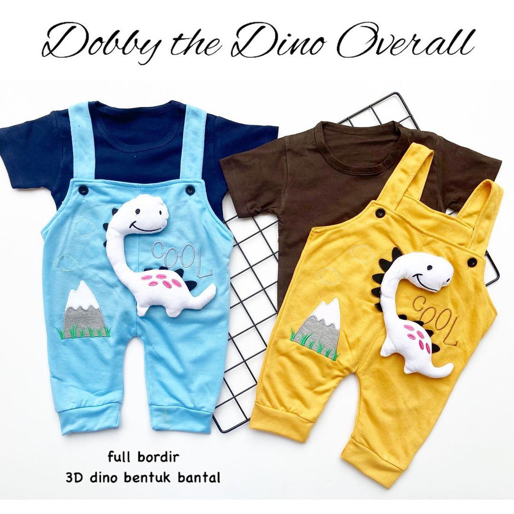 DOBY THE DINO tangan Baju Setelan Jumper Kaos Pergi Jalan Fashion Anak Bayi Cowok Laki Terlaris Lucu Murah TIMBER