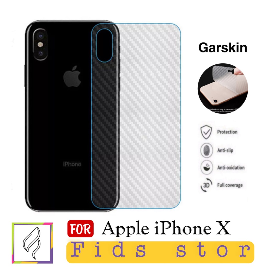 PROMO Garskin Carbon Apple iPhone X | iPhone XS | iPhone XS Max Anti Gores Pelindung Belakang HP