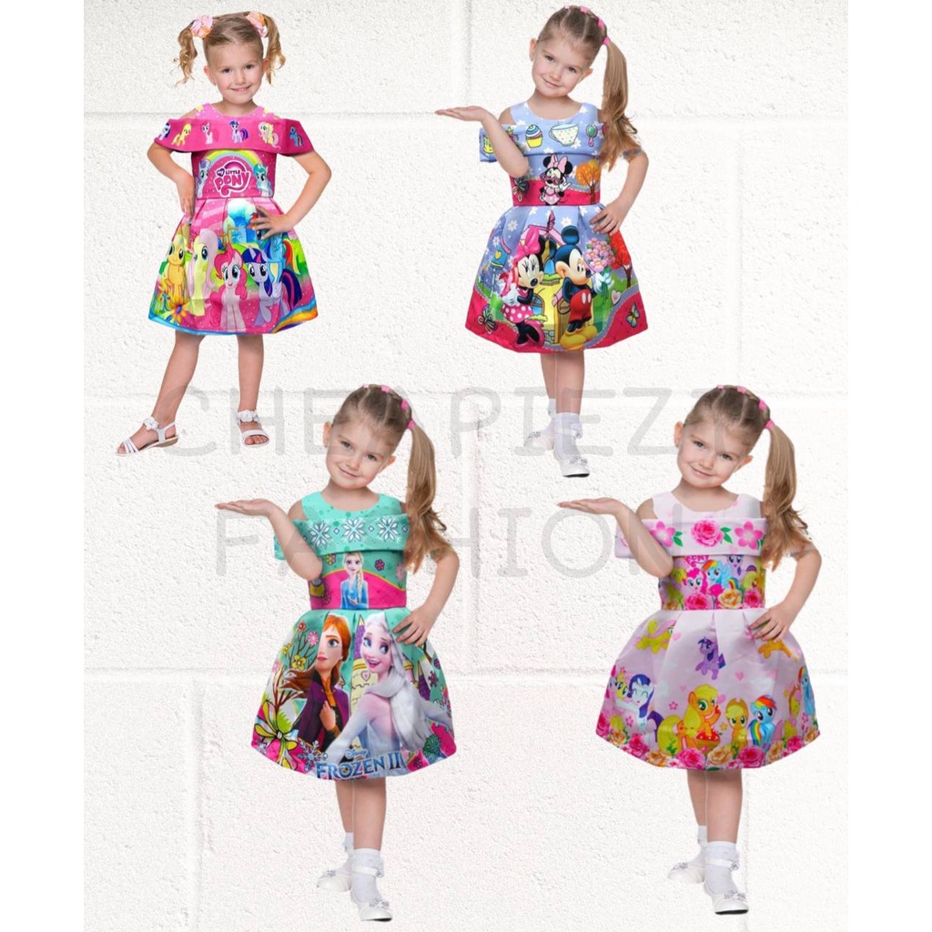 Dress Anak Sabrina Import Premium usia 2 s/d 10 tahun / Dress Pesta Anak Murah / Gaun Anak