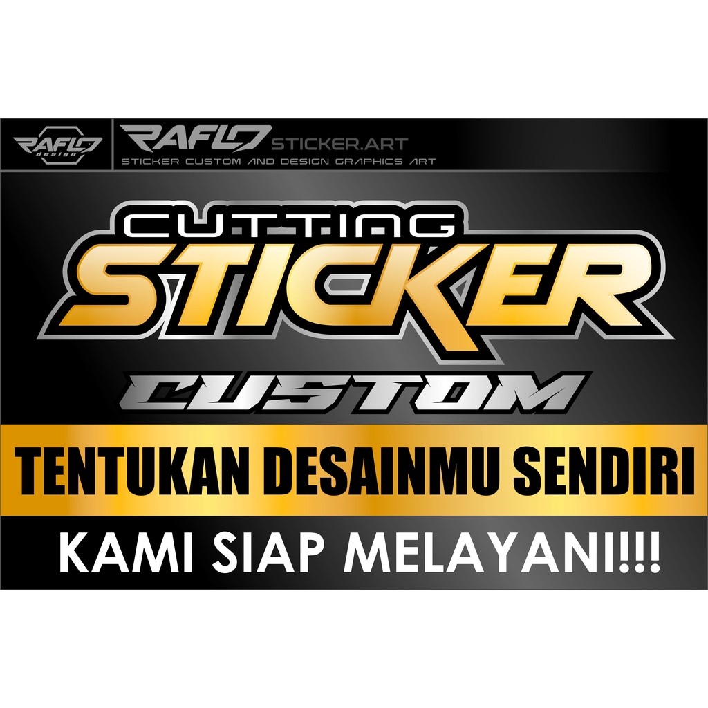 bikin cetak custom cutting sticker nama dan logo desain sendiri