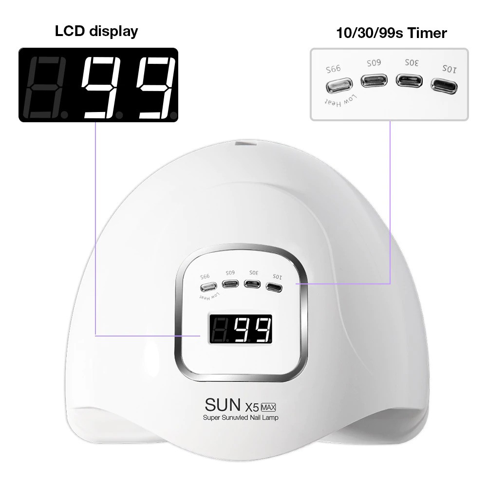 SUN X5 Max Pengering Kutek Kuku UV LED Nail Dryer 120 W - 7RHR5VWH - White