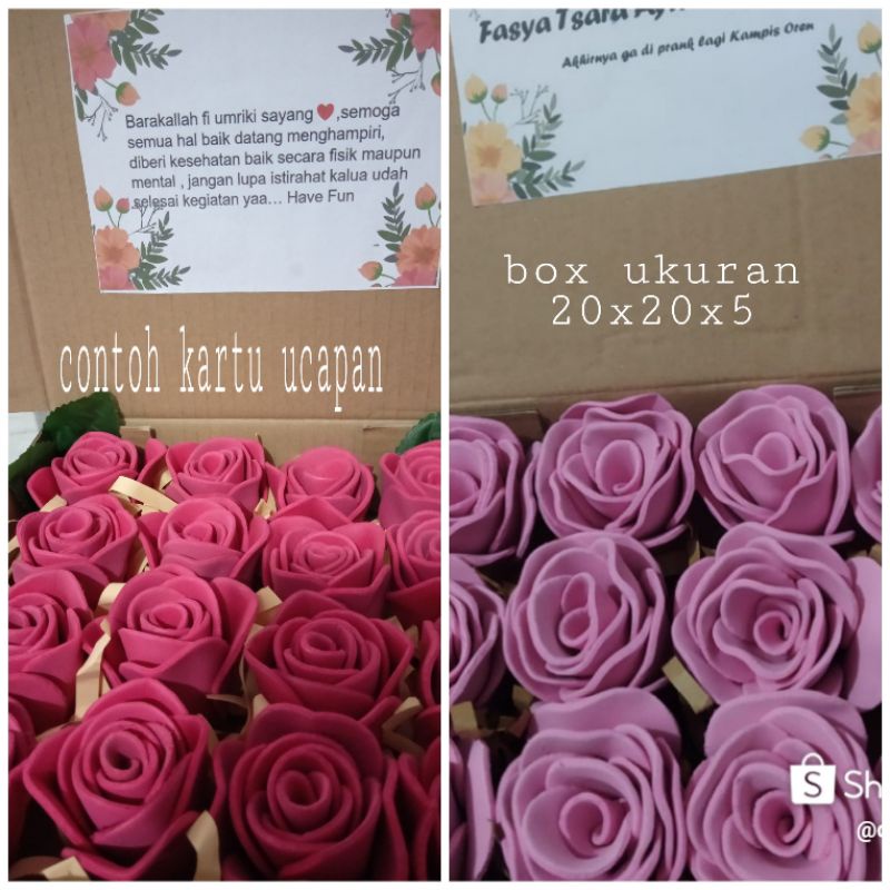 buket bunga box bisa request ucapan