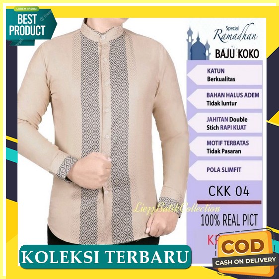 Bayar Di Tempat Fpg36 Jrj Baju Koko Katun Lengan Panjang Dewasa Size Standar Big Size Eceran Grosir 