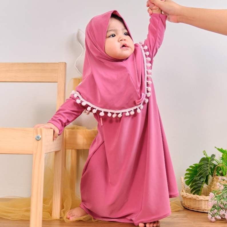 Gamis Bayi Perempuan / Gamis Bayi Cantik Khaireen Original Jersey Import 0-5 Tahun