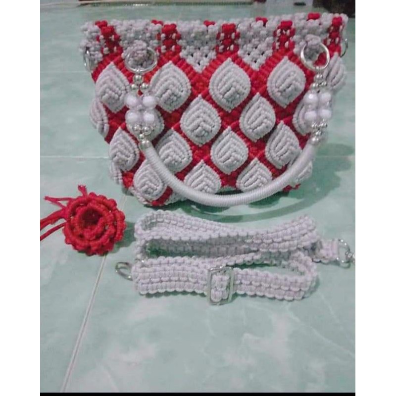 Tas talikur motif daun besar