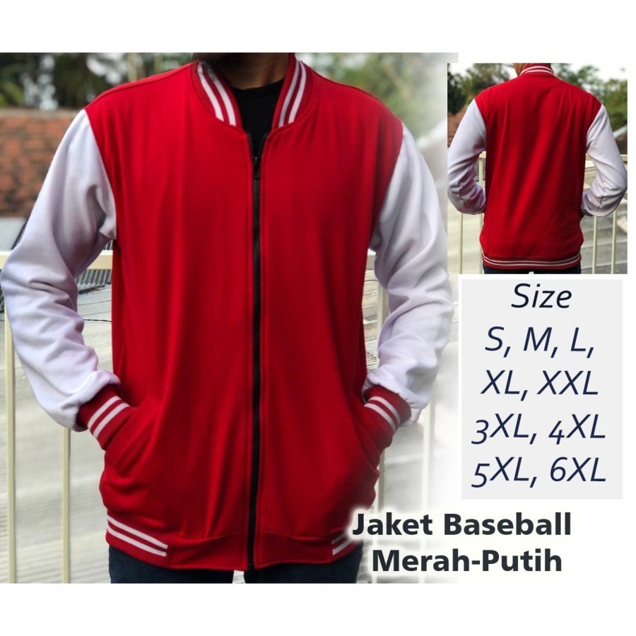 Jaket Bomber Merah Putih Big Size Jumbo
