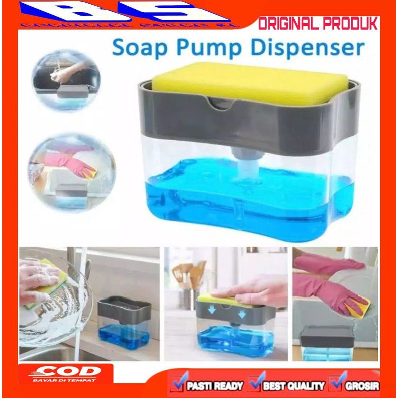 [BS] DISPENSER SABUN CUCI PIRING HOLDER SPON SPONGE 2 IN 1 SPONS SABUN