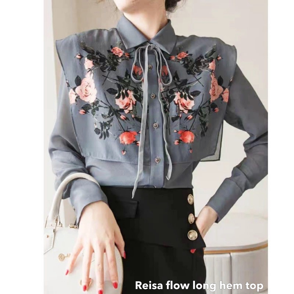 Reisa flow long hem top -Thejanclothes