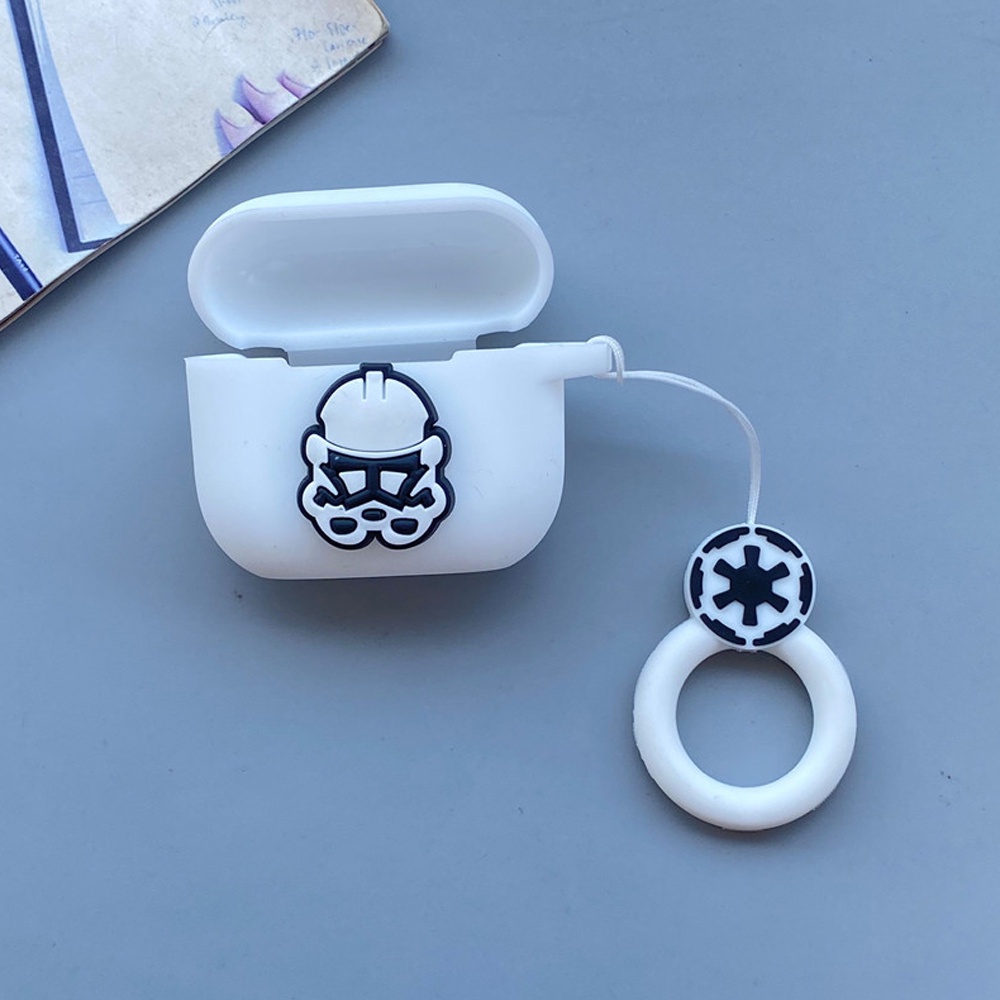 Case Bahan Silikon Motif Kartun Dengan Gantungan Kunci Untuk AirPods Pro