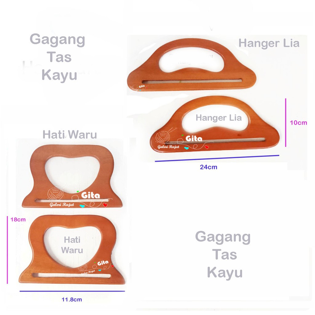 Handle Tas Kayu/Gagang Tas Kayu