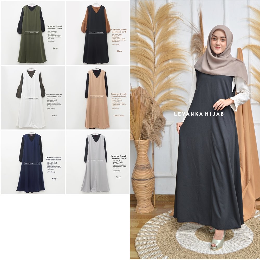 NEW upload ! Overall Sleeveless Long Vest Cardi atau Gamis Yukensi Panjang Bahan Baby Terry Tebal