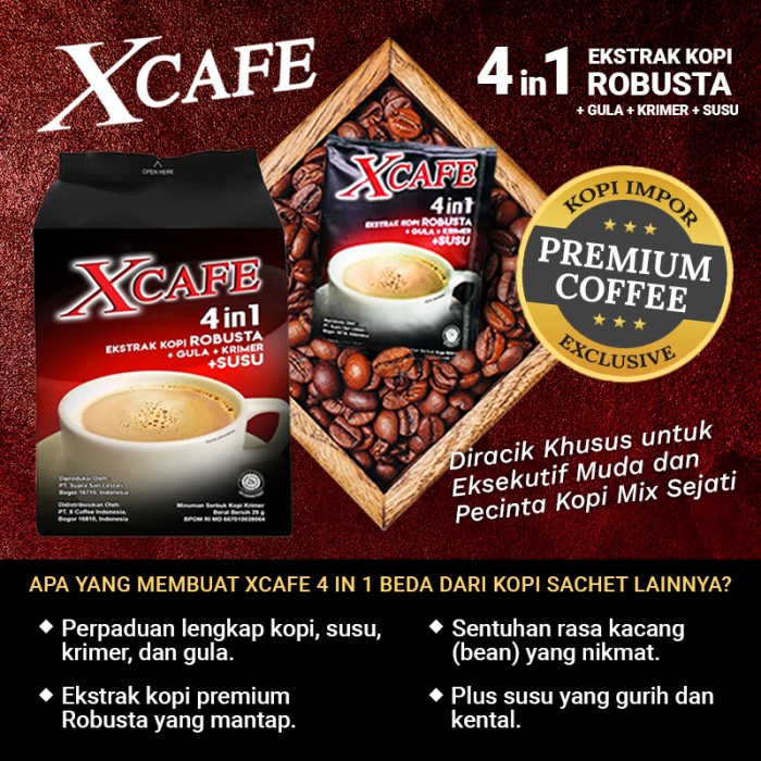 

H2J0U2J1U Kopi Instan Premium 4In1 Xcafe HyYj