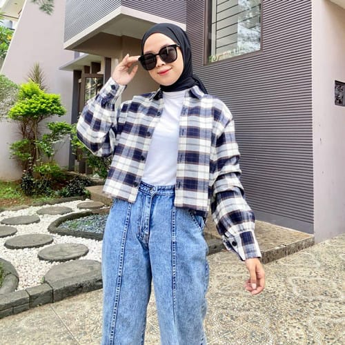 CROP TOP FLANEL / KEMEJA FLANEL WANITA / KEMEJA CROP / KEMEJA WANITA TERBARU
