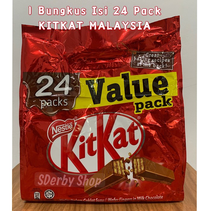 

KIT KAT COKLAT IMPORT MALAYSIA CHOCOLATE KITKAT 24 VALUE PACK