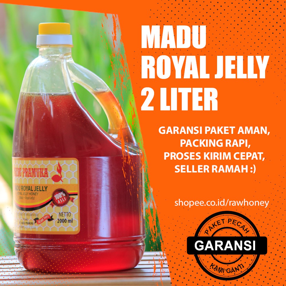

Madu Royal Jelly Pramuka 2 Liter (2000ml) - Madu Pramuka - Madu asli murni alami - raw honey