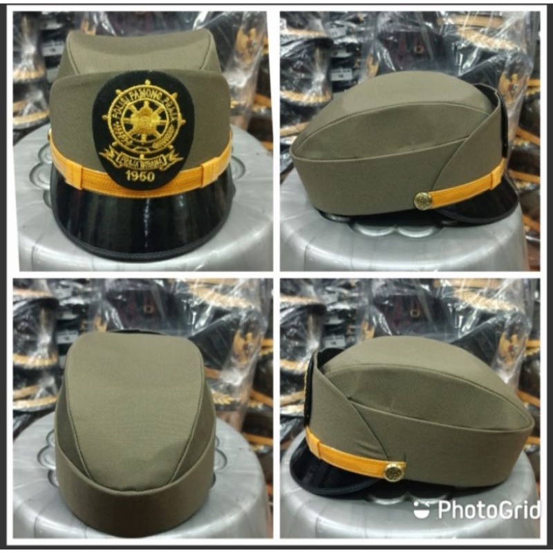 Topi pet pol PP wanita lis nomor topi 54 -60
