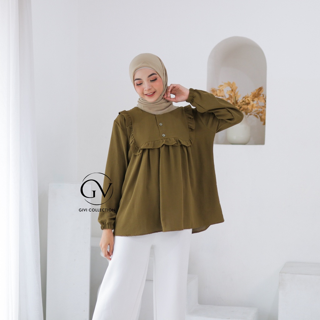 Marsha blouse  crinkle | atasan wanita | baju wanita terbaru