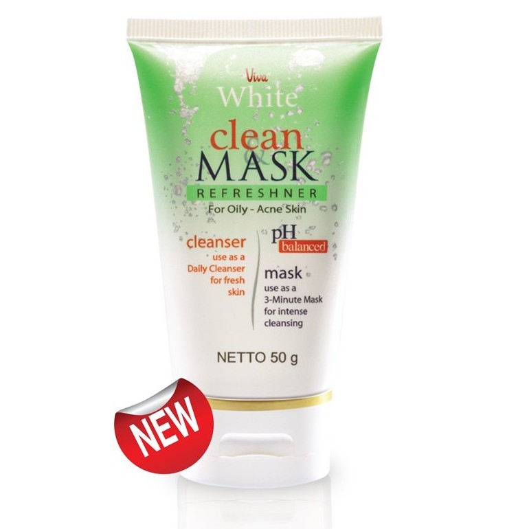 Viva White - Clean & Mask For Oily-Acne Skin - Sabun Cuci Muka & Masker Kulit Berminyak & Berjerawat