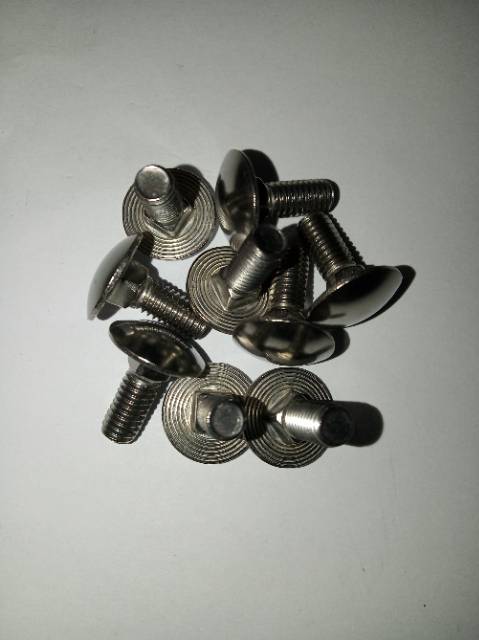 Baut bemper M6 X 16 (1.6cm) stainless 304, cariaghe bolt, baut cb