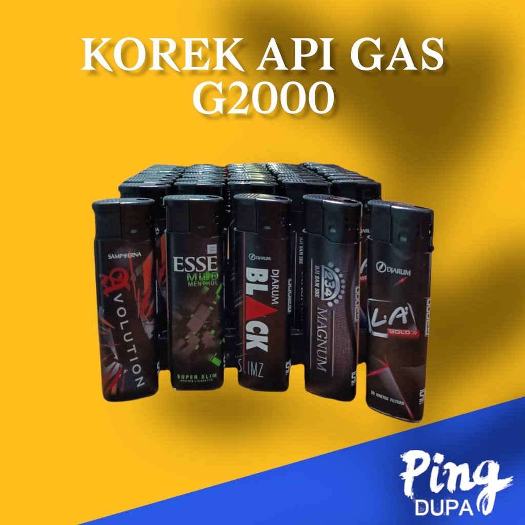 Per dus Korek Api Gas G2000 Black Edition Motif Kualitas Premium