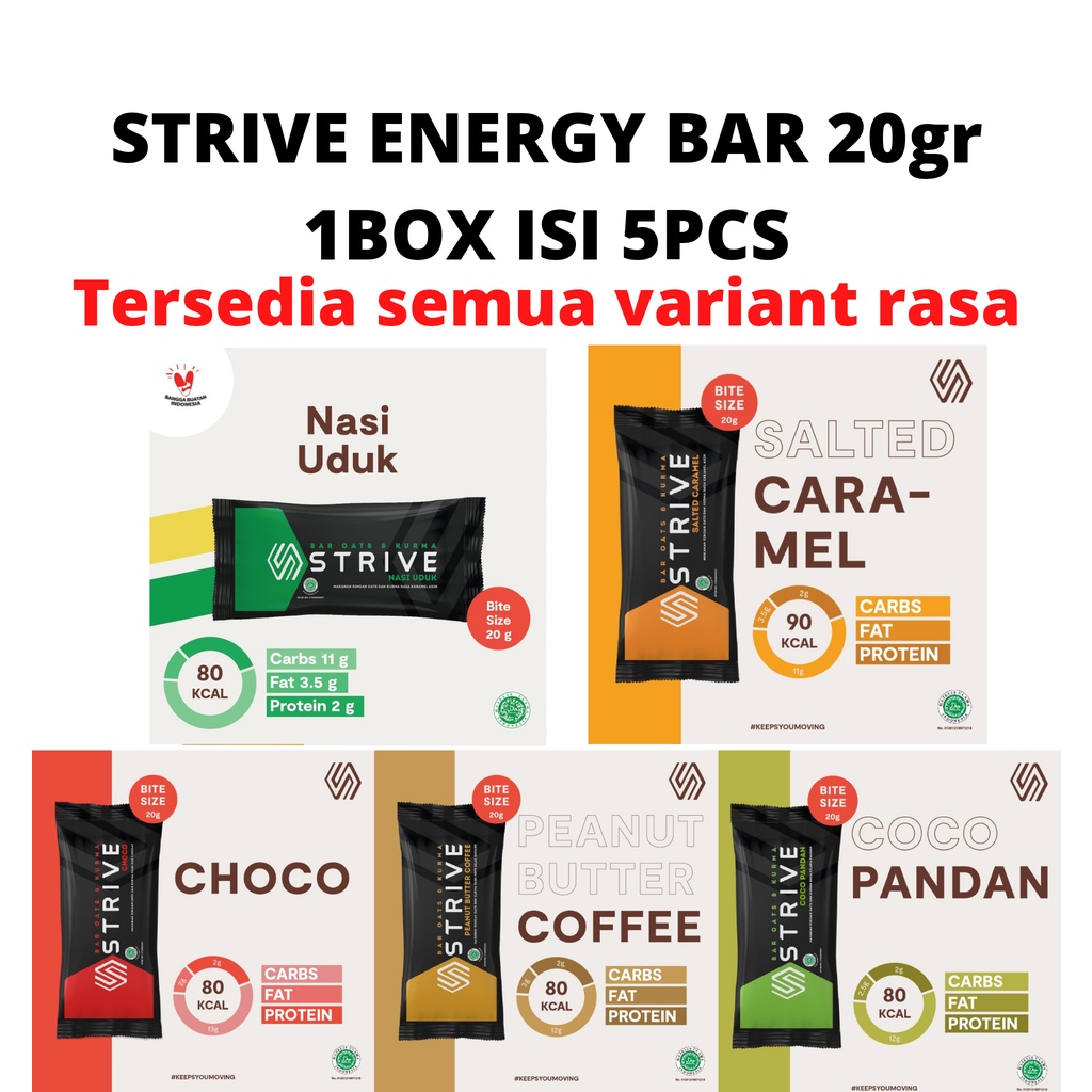 STRIVE ENERGY BAR 20g 1 Box isi 5pcs