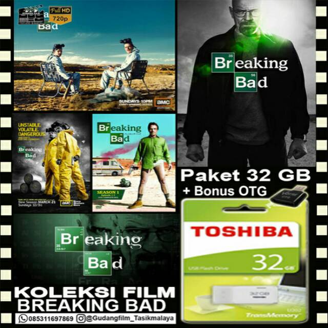 FLASHDISK TOSHIBA 32GB + FILM SERIAL BREAKING BAD + OTG