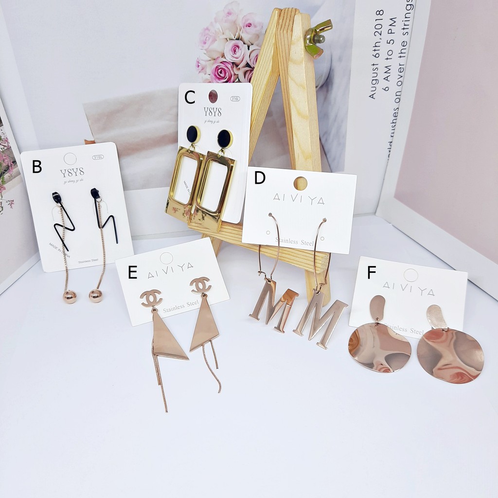 Anting Titanium Import Kpop Kdrama Korea Premium Rosegold - BE355