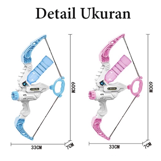 Mainan Anak Busur Panah LED Air 2 in 1 Mesin Gelembung Portable 10 Lubang Electric Mainan Untuk Anak - Anak Pembuat Gelembung Sabun