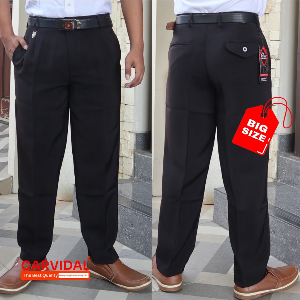 Celana Formal Pria Reguler Kain Teflon Size 33-38