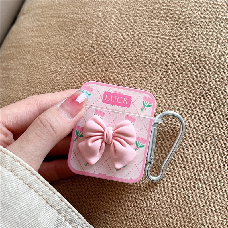 Casing Soft Case Silikon Motif Bunga Mawar 3D Untuk Airpods 1 / 2 / 3 Pro