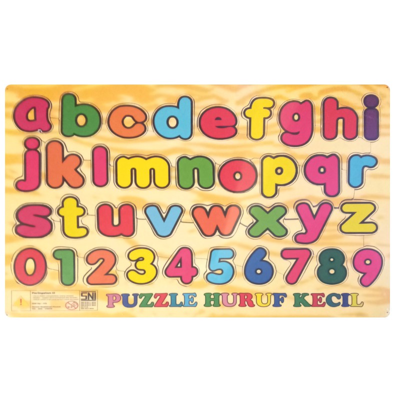 Jual Puzzle Huruf Kecil Angka Kayu MDF Puzel Puzle Alphabet Alfabet ...