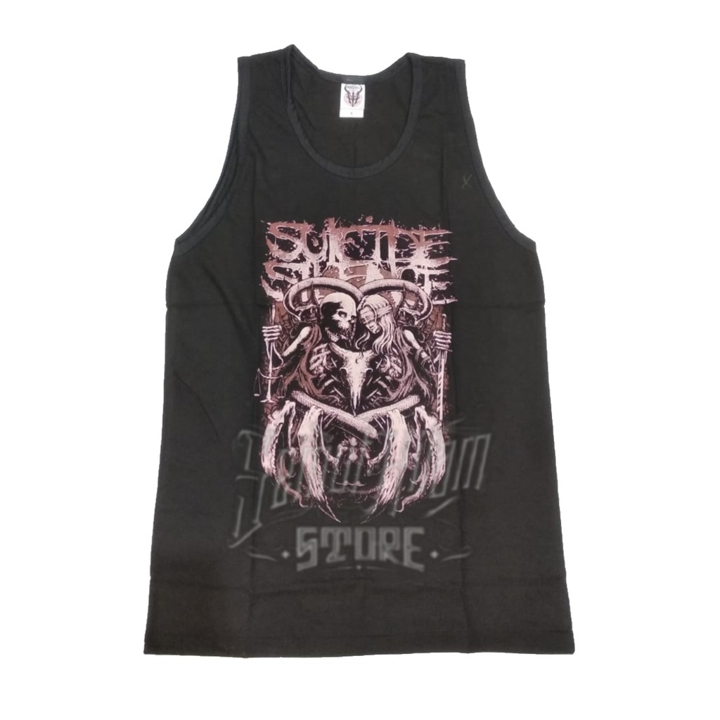 Lekbong SUICIDE SILENCE Singlet Kaos Kutang Band Musik Metal Deathcore Prapatan Rebel Original.