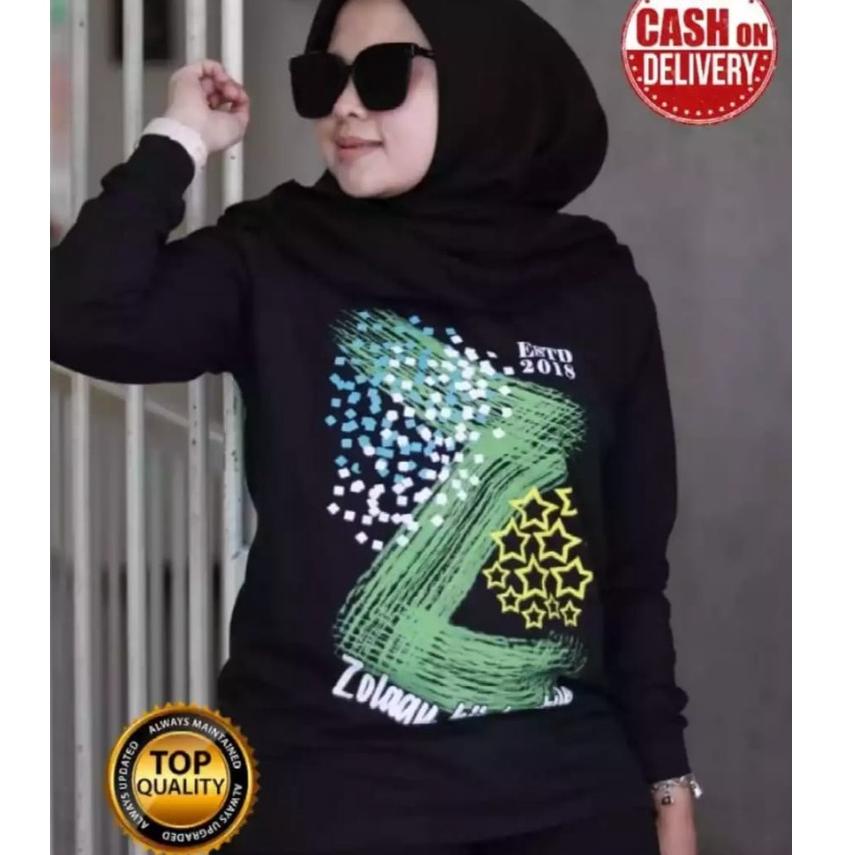 D) kaos wanita lengan panjang zolaqu/kaos wanita zolaqu ori2021/kaos wanita zolaqu panjang/kaos wani