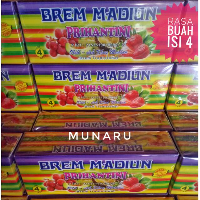 

Brem Rasa Buah Jumbo isi 4 batang Brem Madiun Prihantini