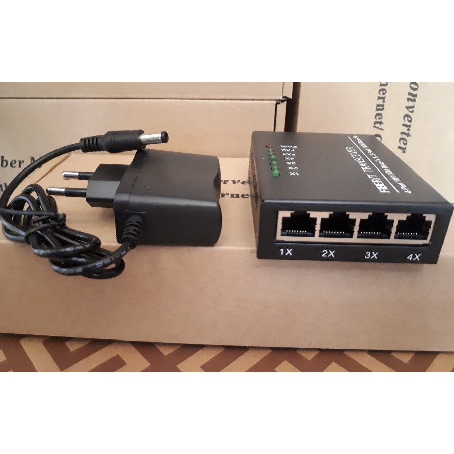 Media Converter 2 Port FO 4 Port Lan 10/100