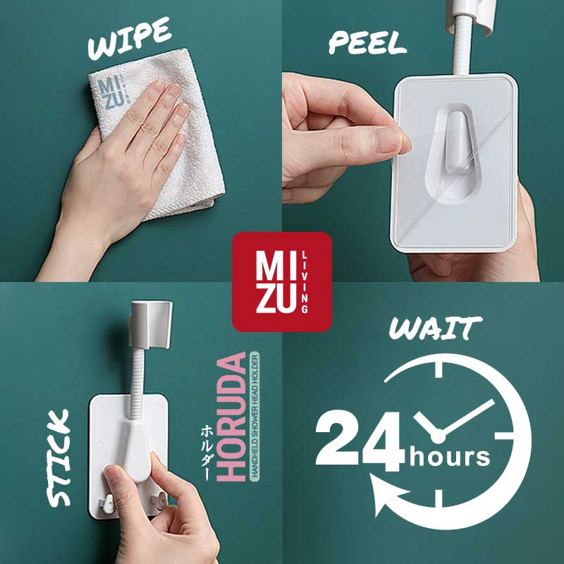 MIZU HORUDA Handheld Shower Head Holder Gantungan Pegangan Kepala Shower Mandi Pegangan Kepala Keran Air Hanger Showerhead Pancuran Shower