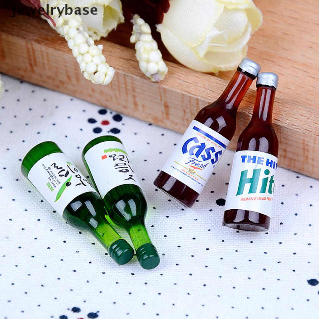 Base 4Pcs Miniatur Botol wine mini Dekorasi Rumah Boneka 1: 12