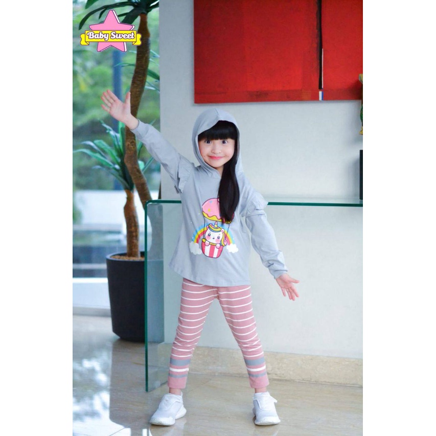Setelan anak unicorn hoodie By Baby sweet