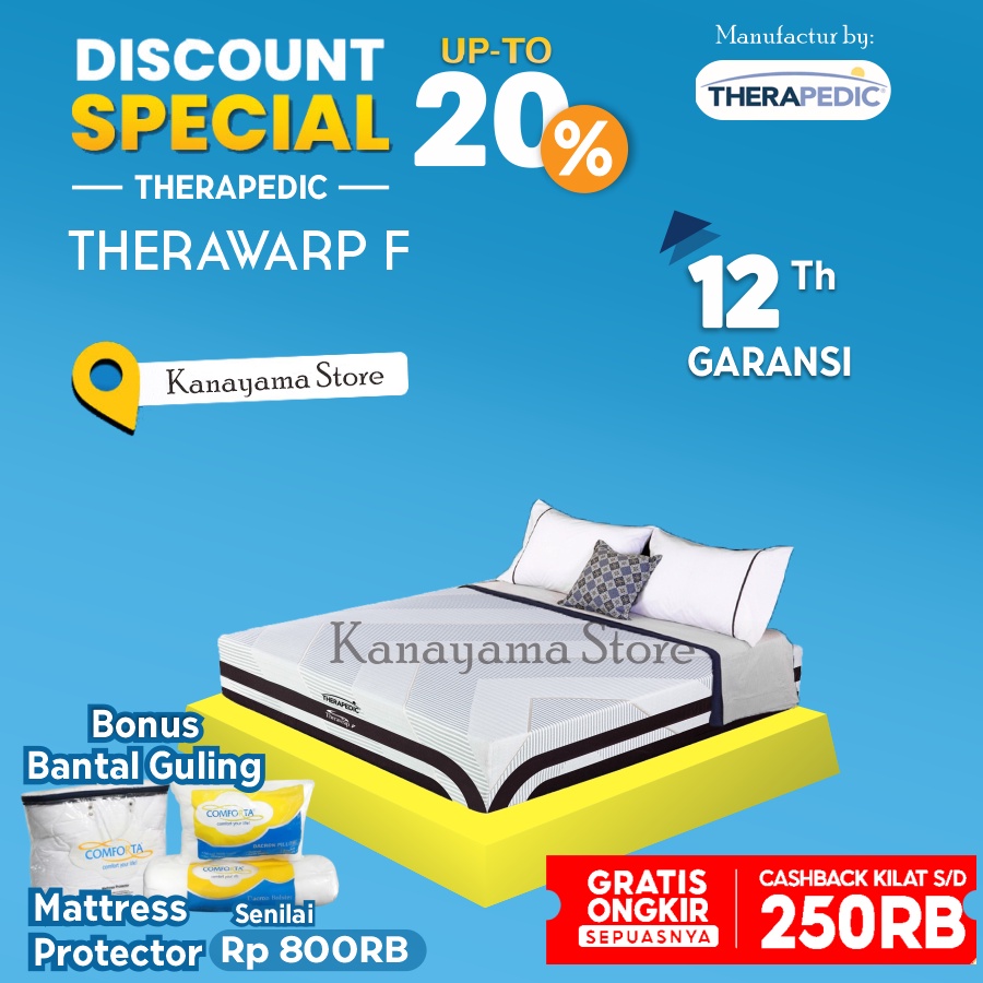 Therapedic Spring Bed Therawrap F Latex KASUR 160 180 200 100 x200 - 100*200