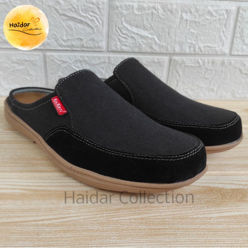 39-44 Bustong Pria Kulit Sintetis Slip On Kasual Cowok Sol Karet Kantoran Kerja Suede