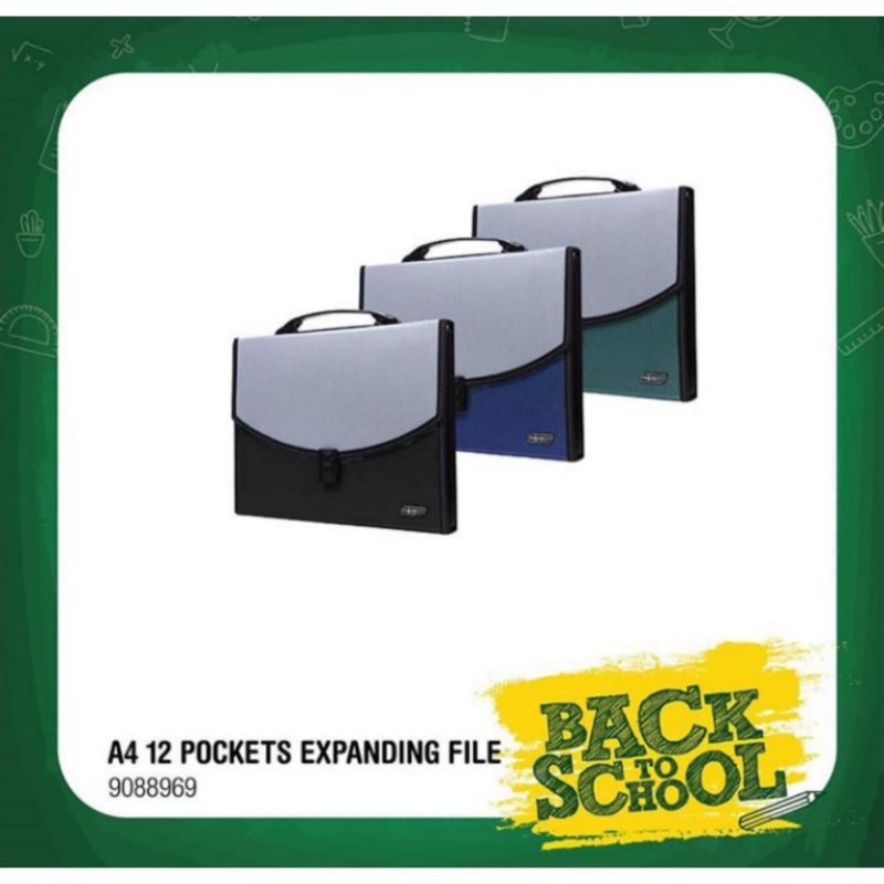 

Dokumen Bag / A4 / Tempat Dokumen/ A4 12 Pocket Expanding File