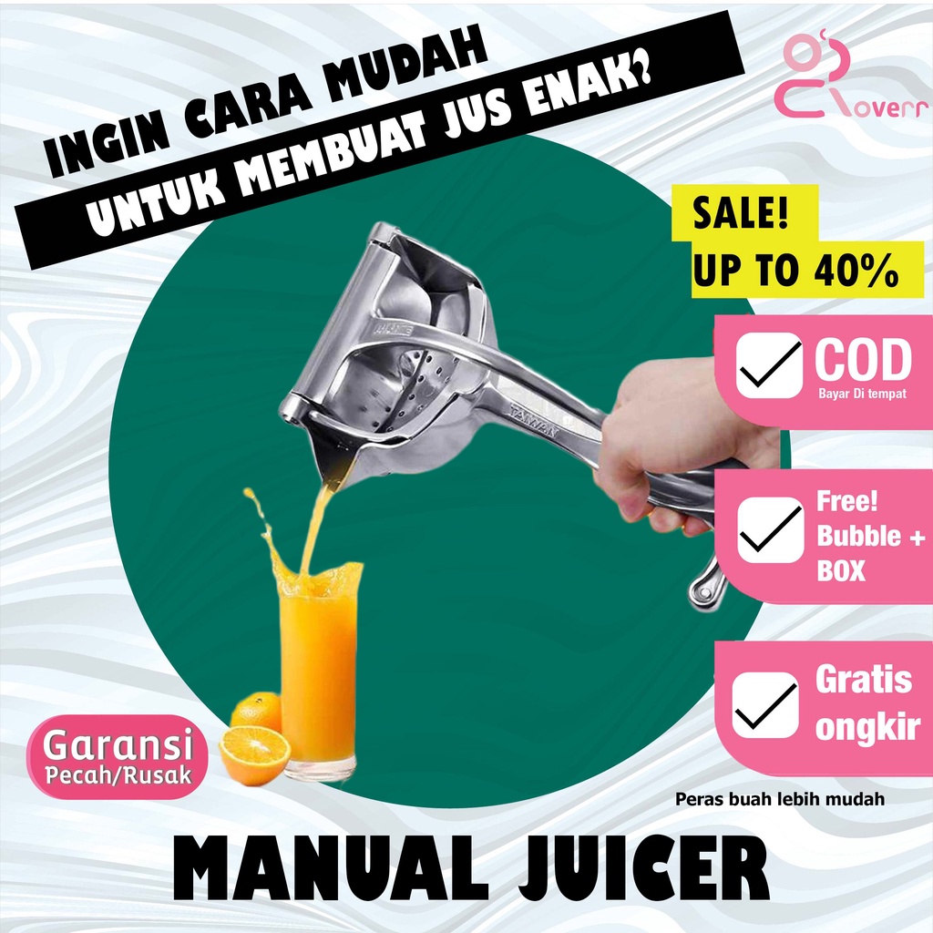 Alat Perasan Manual Sari Buah Juicer Juice Hand Pressure Pres Pemeras Peras Jeruk Praktis Besar Stainless Steel HP3