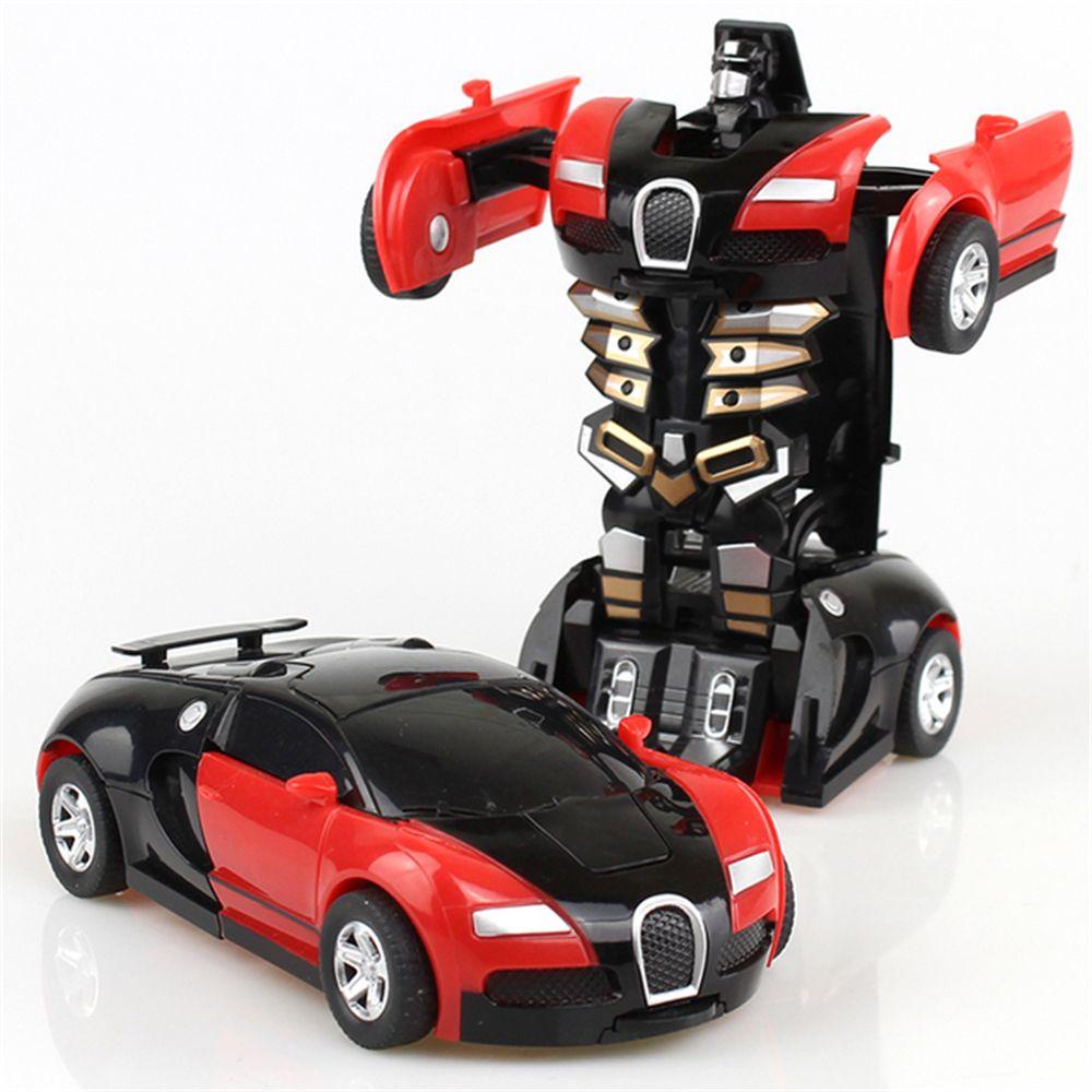 Quinton Deformation Car Toys Creative Kid Mainan Diecasts Toy One-key Deformation Kid Toy Model Mobil Mainan Kendaraan