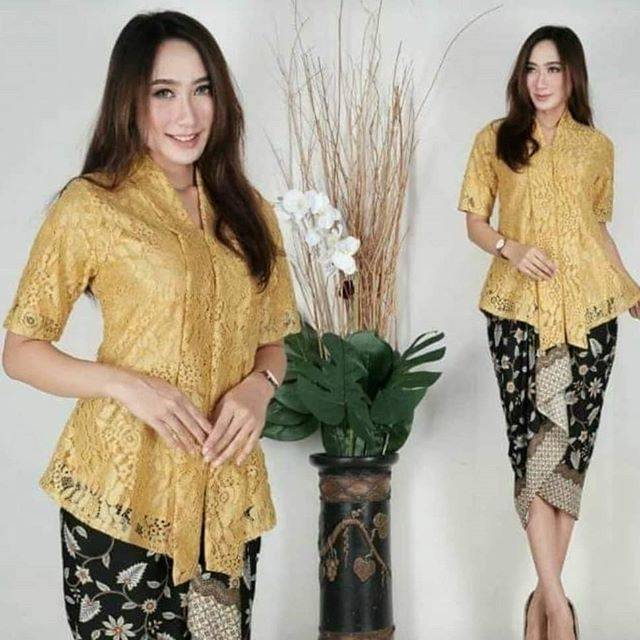 Set kebaya  brokat  floy pendek  8 kebaya  modren kebaya  